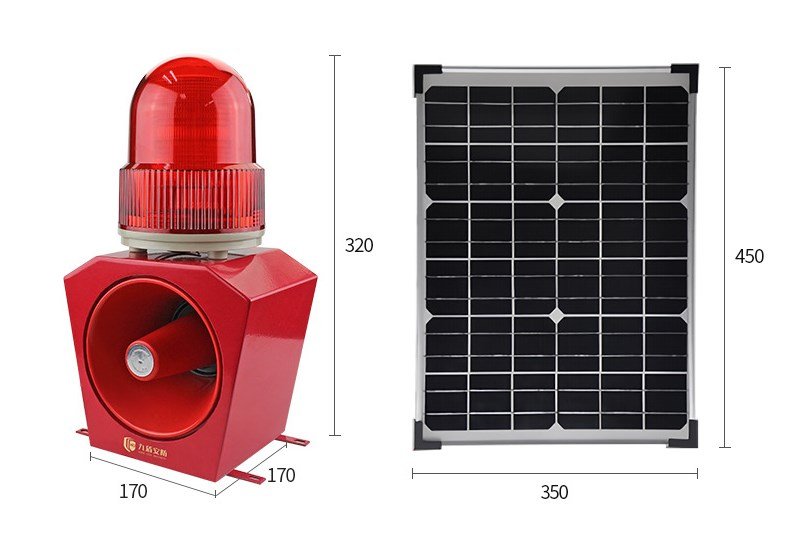 solar warning beacon with salar panel