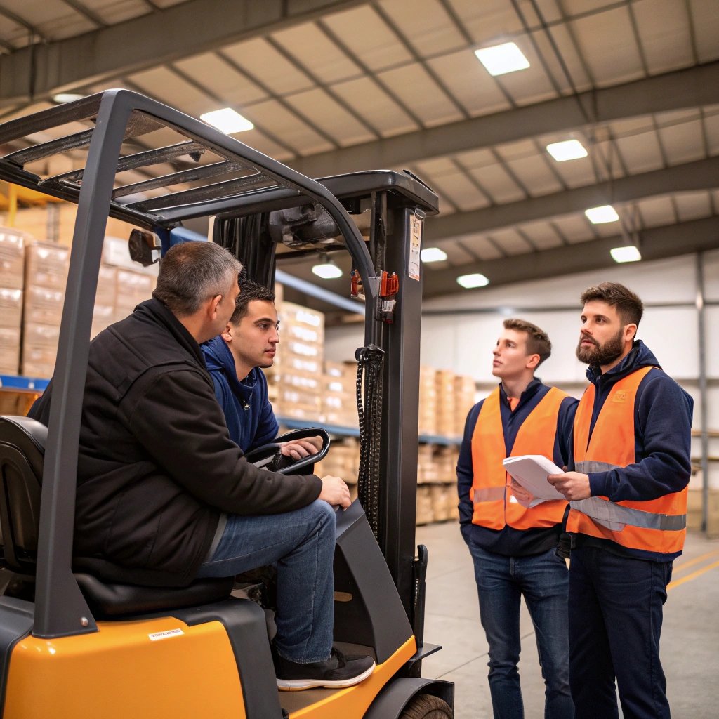 Teach forklift in warehouse