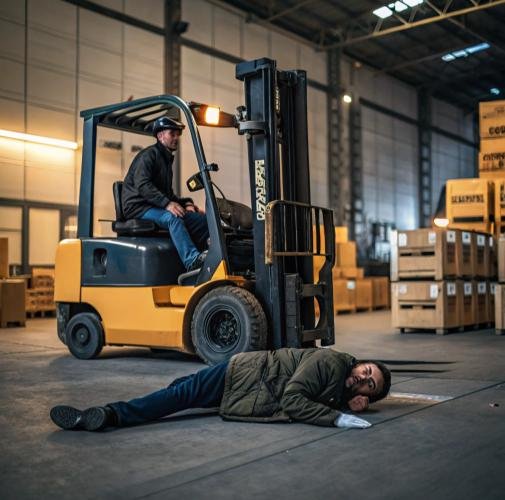 forklift collision accident handle