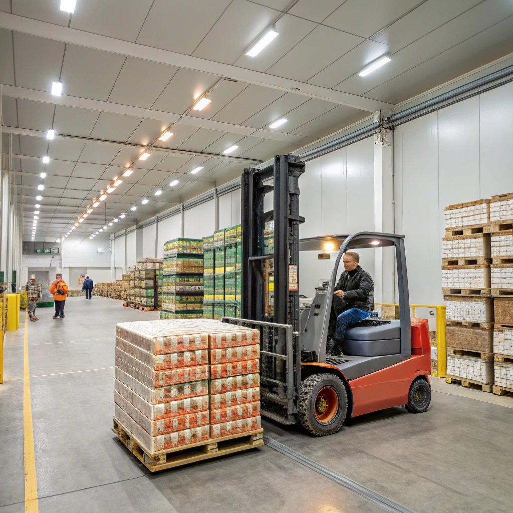 Forklift work in food company