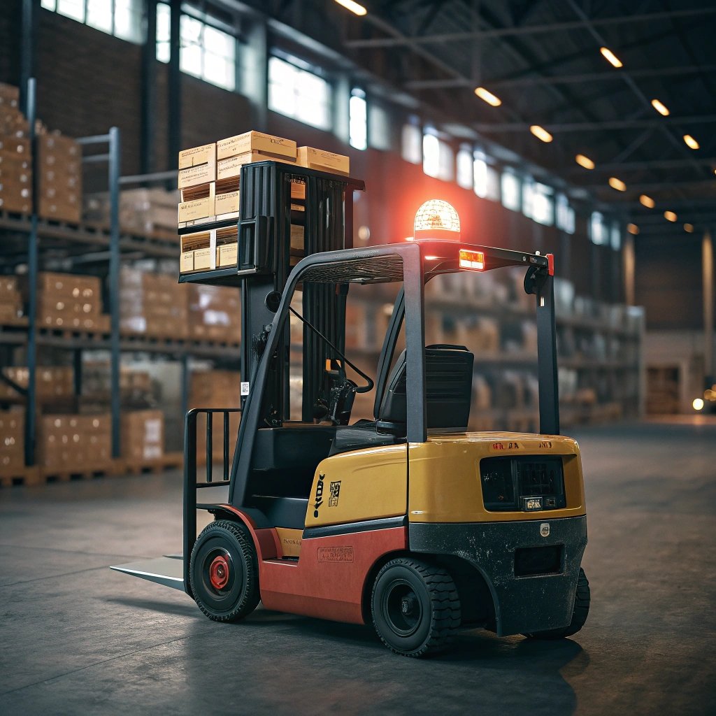 flashing light on the forklift